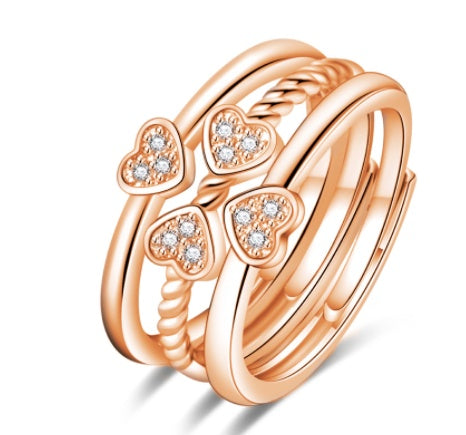 Three-In-One Four-Leaf Clover Ring