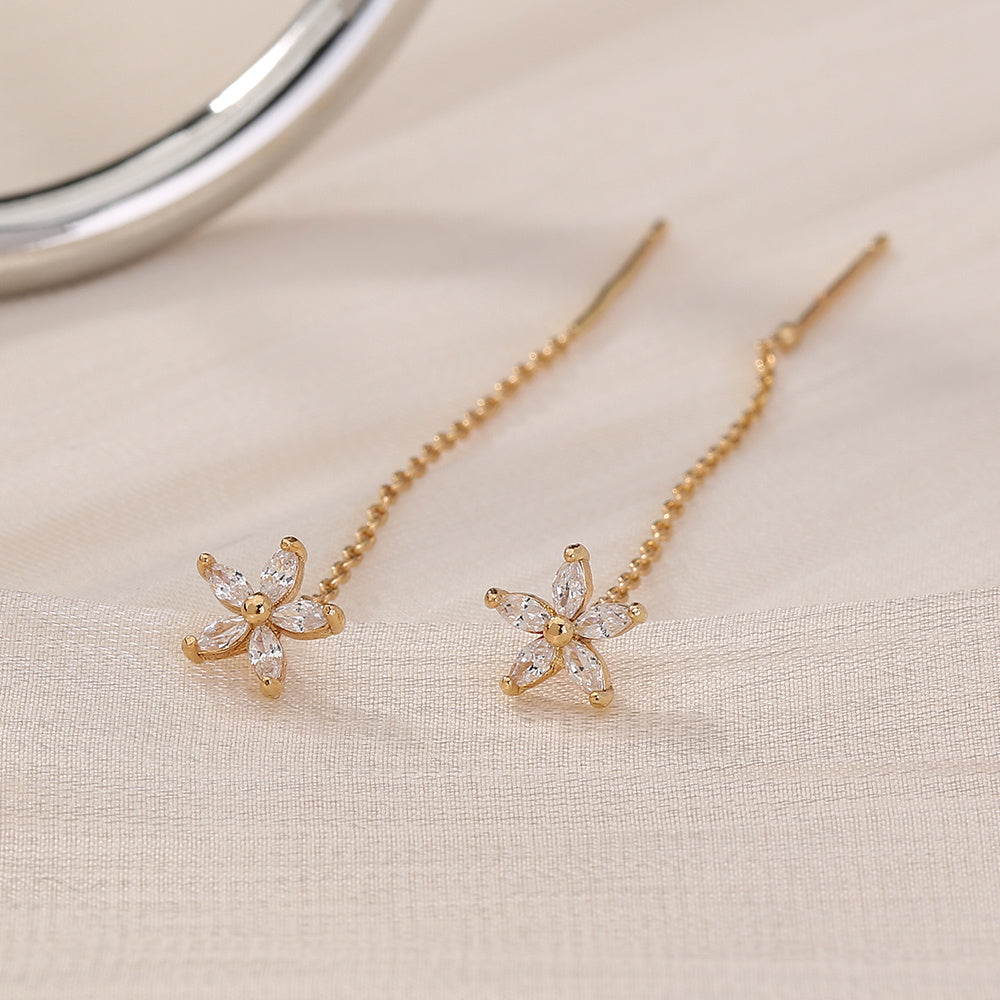 Long Tassel Stud Earrings