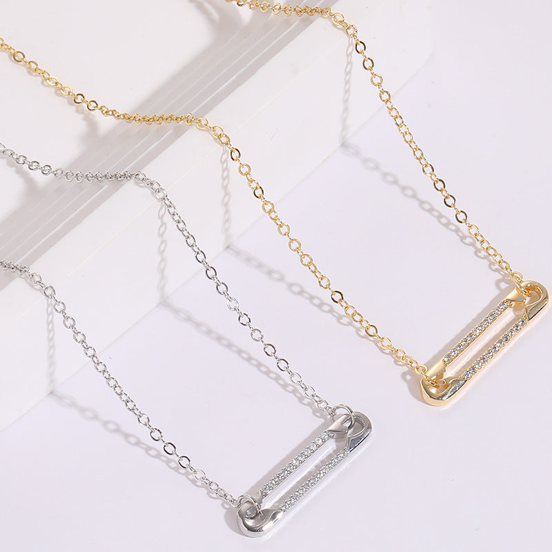Pin Zircon Necklace