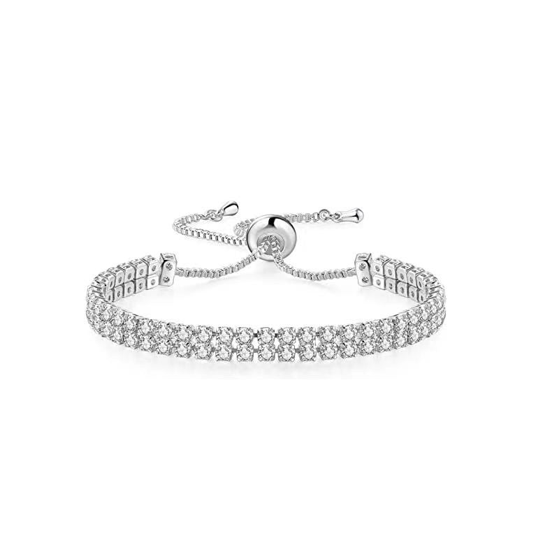 White Zircon Tennis Pull Bracelet