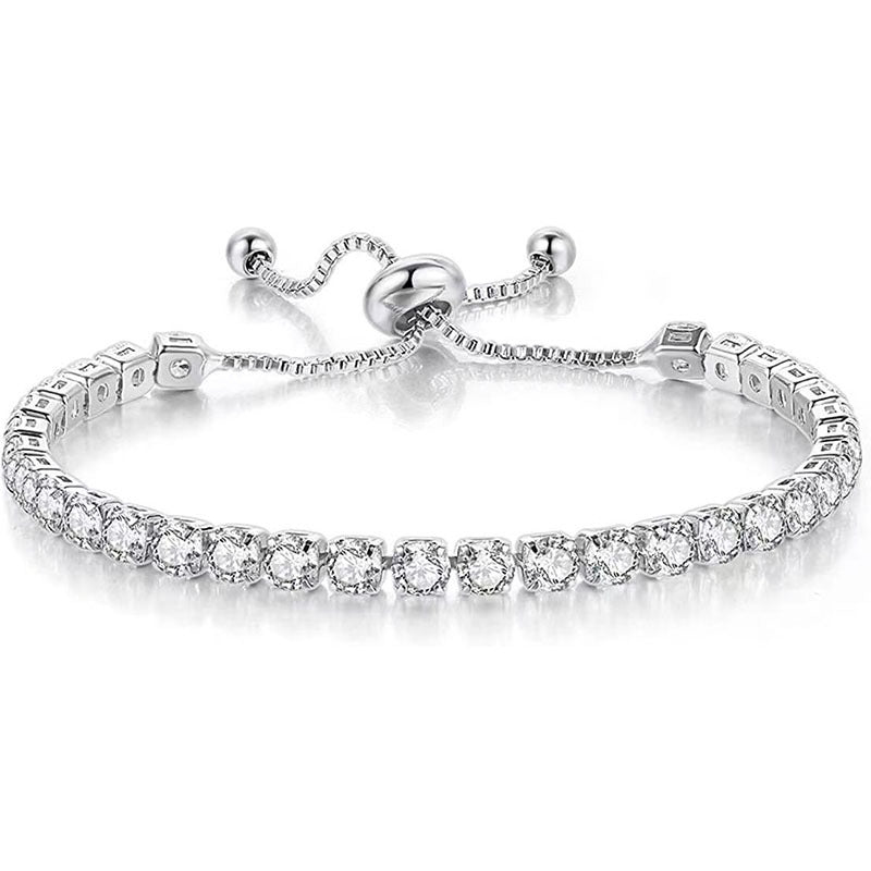White Zircon Tennis Pull Bracelet
