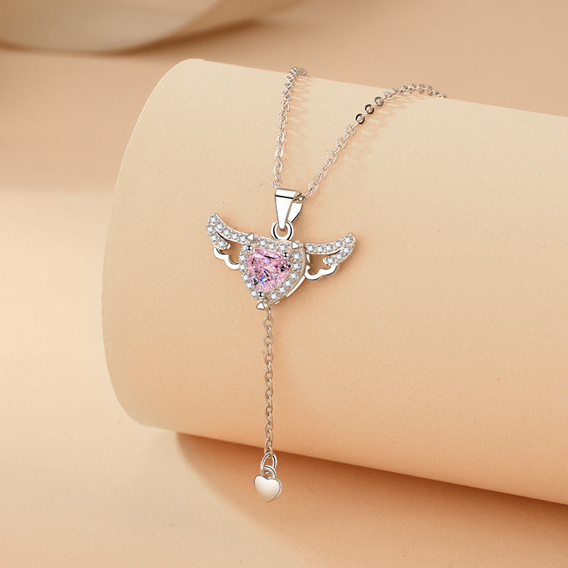 Moving Angel Wings Tassel Necklace