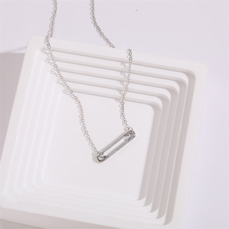 Pin Zircon Necklace