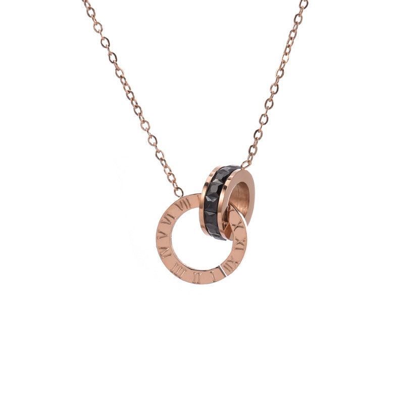 Dual Ring Roman Numeral Necklace