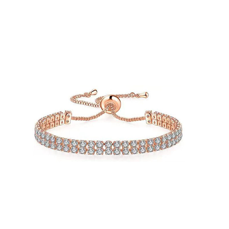 White Zircon Tennis Pull Bracelet