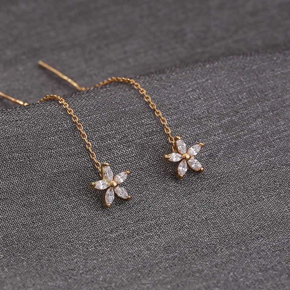 Long Tassel Stud Earrings