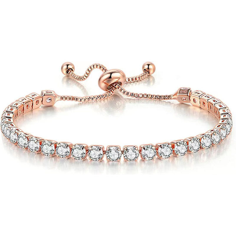 White Zircon Tennis Pull Bracelet